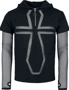 Gothic Langarmshirt - Draven Top Mens Black - M bis 3XL - für Männer - Größe XL - schwarz - Männer - male - Heartless - FashionsVida