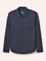 Hemdjacke aus elatischem Material, Regular Fit, Farbe Blau, 48, moderne Hemdjacke elastisches Material Herren