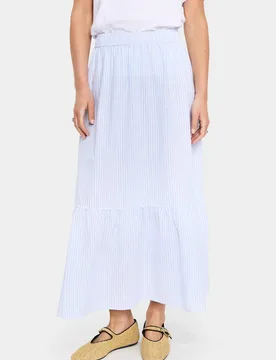 ElmikoSZ Striped Maxi Skirt - Baby Blue - Size: L - Saint tropez - FashionsVida