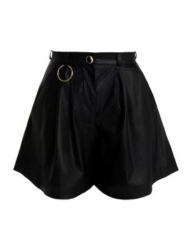 Shorts de efecto cuero negro 38