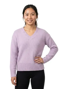 Maglione Con Scollo A V 25127111 Cream Rose M