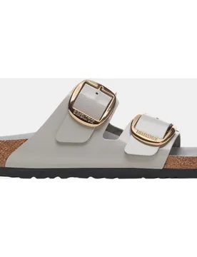Sandalias mujer Arizona hebilla grande cuero natural esmaltado - Birkenstock - FashionsVida