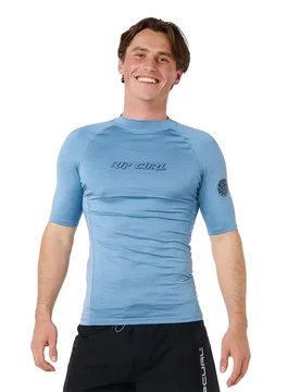 Rash Guard Manches Courtes Dawn Patrol Perf Faded Denim M - Rip curl - FashionsVida