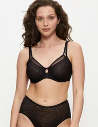 Signature Sheer Wired Minimiser Bra Black female