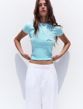 T-Shirt Slim Ibiza Con Borchie