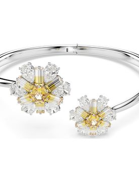 Bracciale rigido Idyllia, Fiore, Giallo, Placcato rodio M