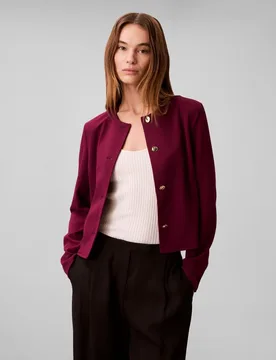 Chaqueta de mujer de crepé con botones - Calvin Klein - FashionsVida