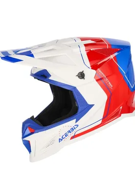 Casco Moto Cross OFFROAD T711 Bianco Rosso Blu taglia XS - Acerbis - FashionsVida