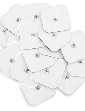 Almohadillas de electrodos TENS 5X5cm autoadhesivas con broche de 3.5mm de tela no tejida y gel, compatibles con masajeador de impulsos electrónicos