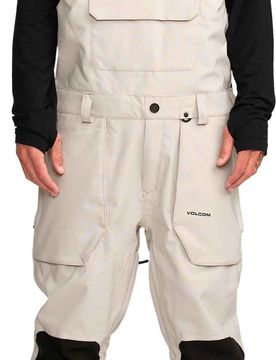 Wasserfeste und atmungsaktive Schnee-Latzhose Roan Bib Overall Stone für Herren Größe S Beige