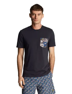 Maglietta A Maniche Corte Floral Print Dark Navy L - Lyle & Scott - FashionsVida