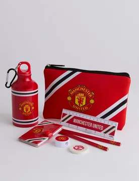 Manchester United Core Stripe Stationery & Bottle Set Red - FOCO - FashionsVida