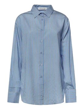 Camicia Peri A Righe In Misto Viscosa