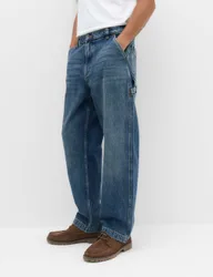 Loose Fit Pure Cotton Carpenter Jeans Medium Blue male