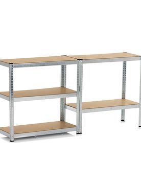 In 1 Schwerlastregal & Werkbank braun silber
