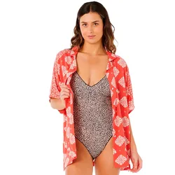 Chemise à Manches Courtes Ventura Viscose Red XS