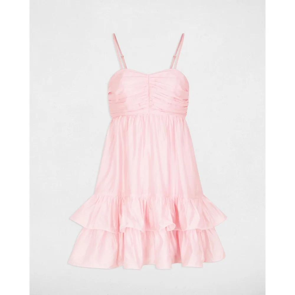 Vestido corto de tul con volantes - Morgan - FashionsVida