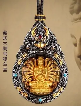 Tibetan Gilt Pendant Necklace - 8 Guardians, Yellow God of Wealth & Buddhas, Men's Unique Spiritual Jewelry - Aliexpress - FashionsVida