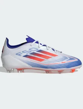 Kids Unisex F50 Pro Firm Ground Boots - White/red - Size Uk 10.5 Kids - adidas performance - FashionsVida