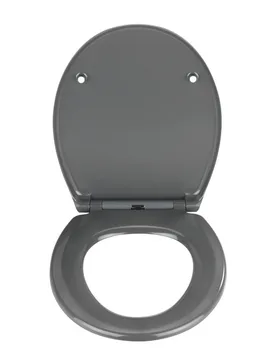 Premium WC-Sitz Samos Grau, aus antibakteriellem Duroplast mit Absenkautomatik - WENKO - FashionsVida