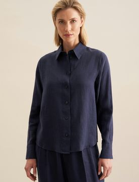 Seidensticker Hemdbluse Uni Blau 34