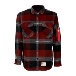 Camicia Manica Lunga Uomo Flannel Shirt Black Gray
