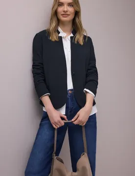 Blazer aus Jersey mit Struktur female Blau