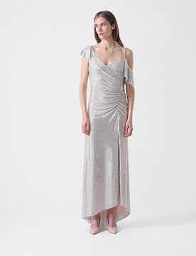 Vestido de noche crema 34