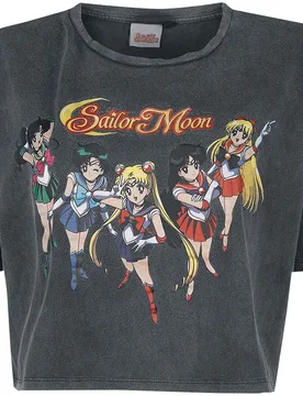 Anime T-Shirt - Group - XS bis 3XL - für Damen - Größe XL - schwarz - EMP exklusives Merchandise! - Frauen - female - Sailor Moon - FashionsVida