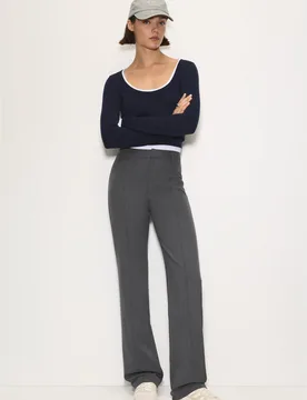 Smart Trousers With Seam Detail (Size: ) - Pull&bear - FashionsVida