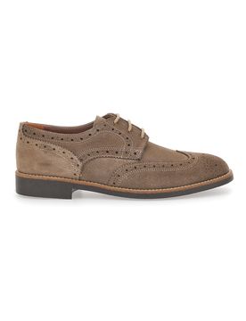 Scarpe Stringate Taupe In Vera Pelle Made In Italy 0723 40