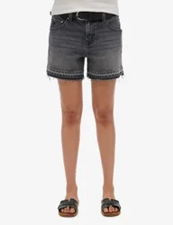 Denim Cut Off Shorts Black female