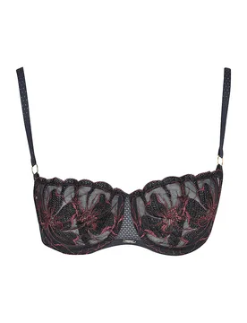 Soutien-gorge à armatures FLEURS SIGNATURE sailing blue lurex bleu marine 85C - Chantelle - FashionsVida