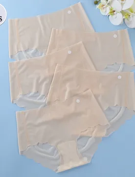 Paquete de 5 bragas sin costuras de microfibra de cintura media ultra finas, transpirables y cómodas para mujeres - Shein - FashionsVida
