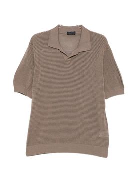 Crochet Cotton Polo Shirt with Classic V-Neck