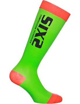 Calza Lunga a Compressione Tecnica Recovery Verde Rosso taglia XS - Sixs - FashionsVida
