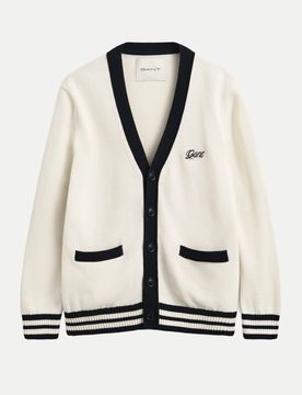 Relaxed-Fit Strickjacke Weiß M