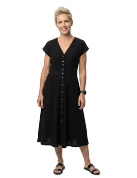 Vestito Midi A Maniche Corte Nieve True Black S - Protest - FashionsVida