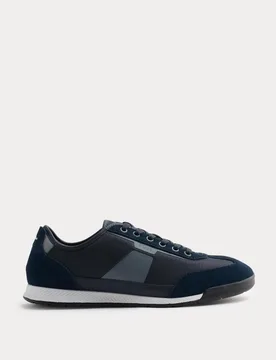 Boss Lace Up Trainers Navy male - BOSS - FashionsVida