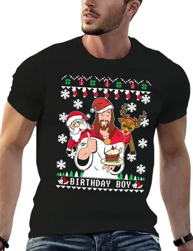 Happy Birthday Jesus Ugly Christmas Sweater T-Shirt Soft Stretch Short Sleeve Top - Aliexpress - FashionsVida