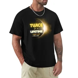 Solar Eclipse Twice In A Lifetime - 2017 & 2024 T-Shirt Plus Size Lightweight Tee Shirt