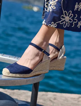 Sandali espadrillas Navy con zeppa in corda Bl2 37 - PITTARELLO SUN - FashionsVida