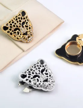 Trendy Leopard Head Button Cover Rhinestone Shirt Cufflink Button Cover Accessories - Aliexpress - FashionsVida