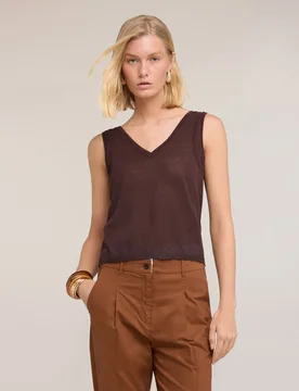 Top de mujer de punto mezcla lino modelo regular - Motivi - FashionsVida