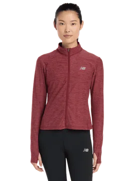 Space Dye Full Zip Damen Trainingsoberteile - Rot - Größe M - Poly Jersey Red M - New Balance - FashionsVida