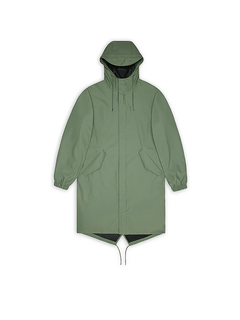 Parka - Giacca antipioggia verde chiaro L - Rains - FashionsVida