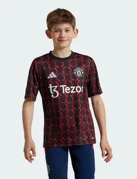 Maglia Pre-Match Junior Manchester United FC 13-14A Black / Mufc Red - Adidas - FashionsVida