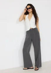 Gerade Stoffhose Graumeliert 36