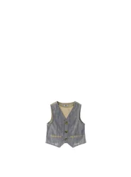 IDO Gilet Misto Lino BLU AVIO 3A