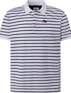 Polo à Manches Courtes Vidal Stripes White S - Pepe jeans - FashionsVida